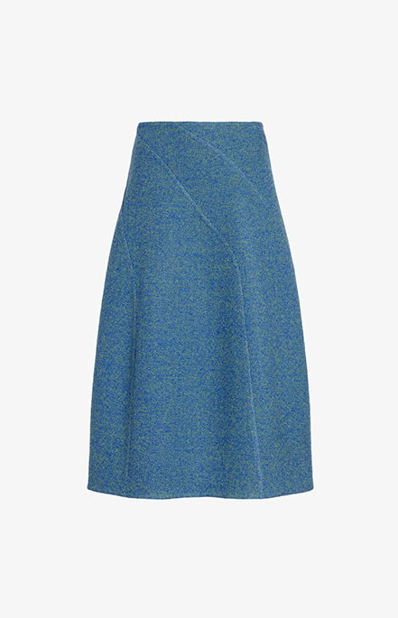 Gaelle Skirt in Double Face Melange Outerwear in Green/Midnight Multi