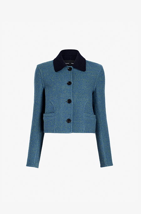 Gaelle Jacket in Double Face Melange Outerwear in Green/Midnight Multi