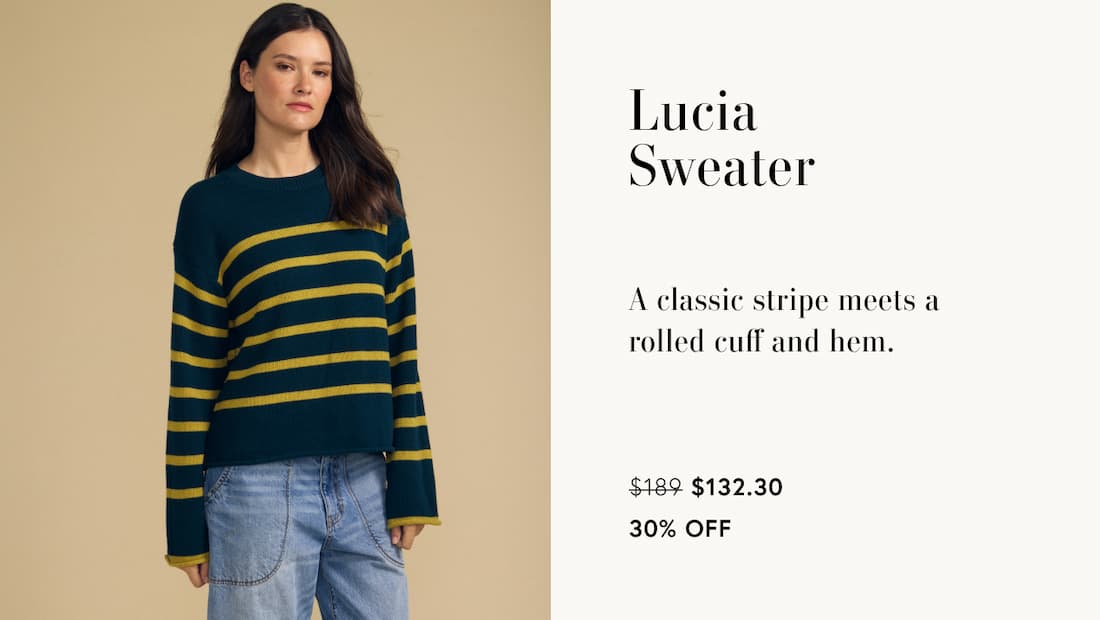 Image of model wearing Lucia in Juniper.