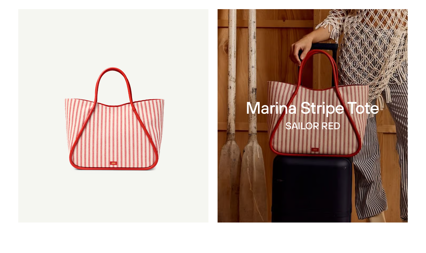 Marina Stripe Tote Sailor Red