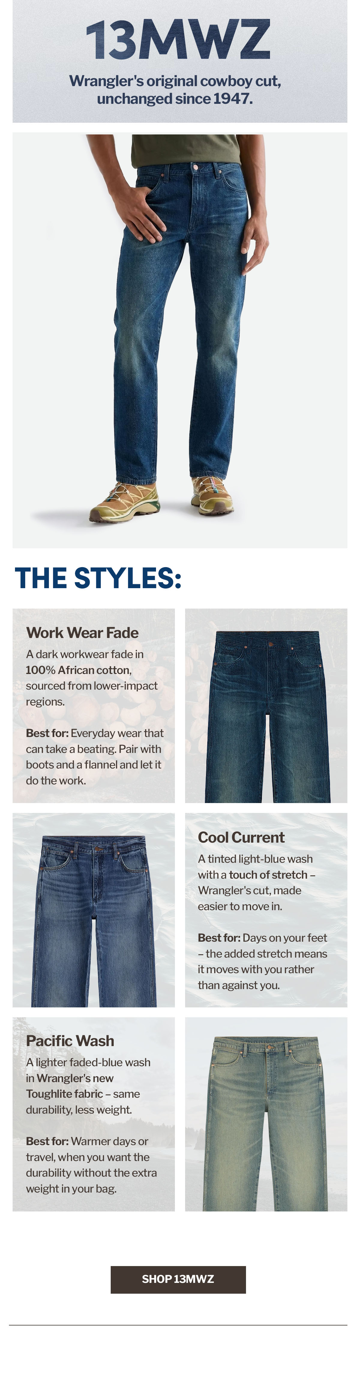 Wrangler 13MWZ | Original Western Jeans | WildBounds