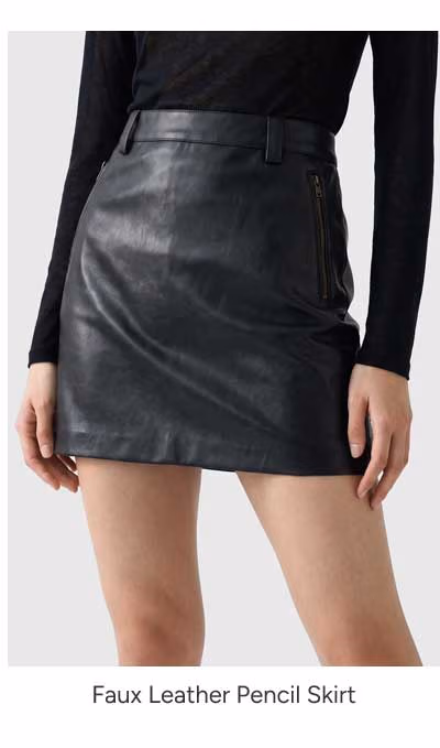 ShoeDazzle Faux Leather Pencil Skirt