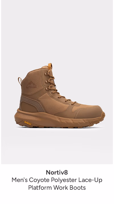 Men's Coyote Polyester Lace-Up Platform Work Boots