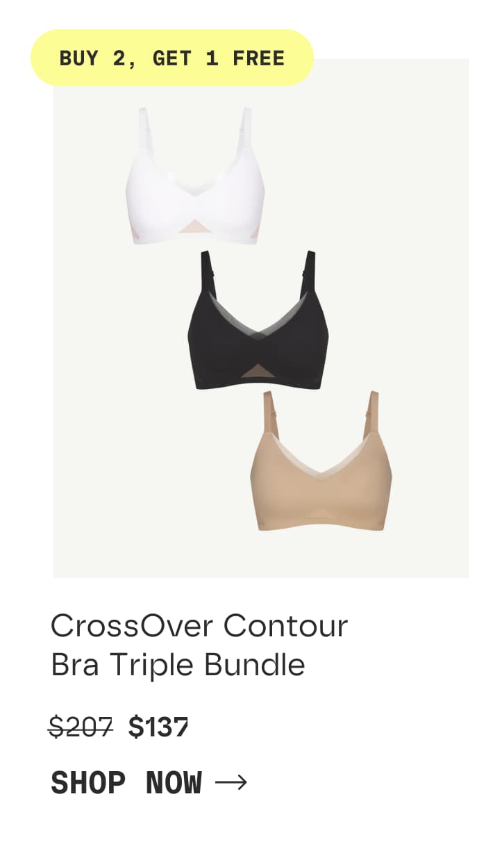 BUY 2, GET 1 FREE | CrossOver Contour Bra Triple Bundle | $137 | SHOP NOW