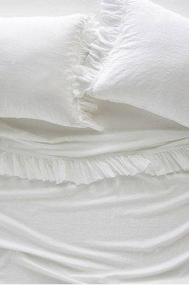 Organic Cotton Spa Sateen Ruffled Sheet Set