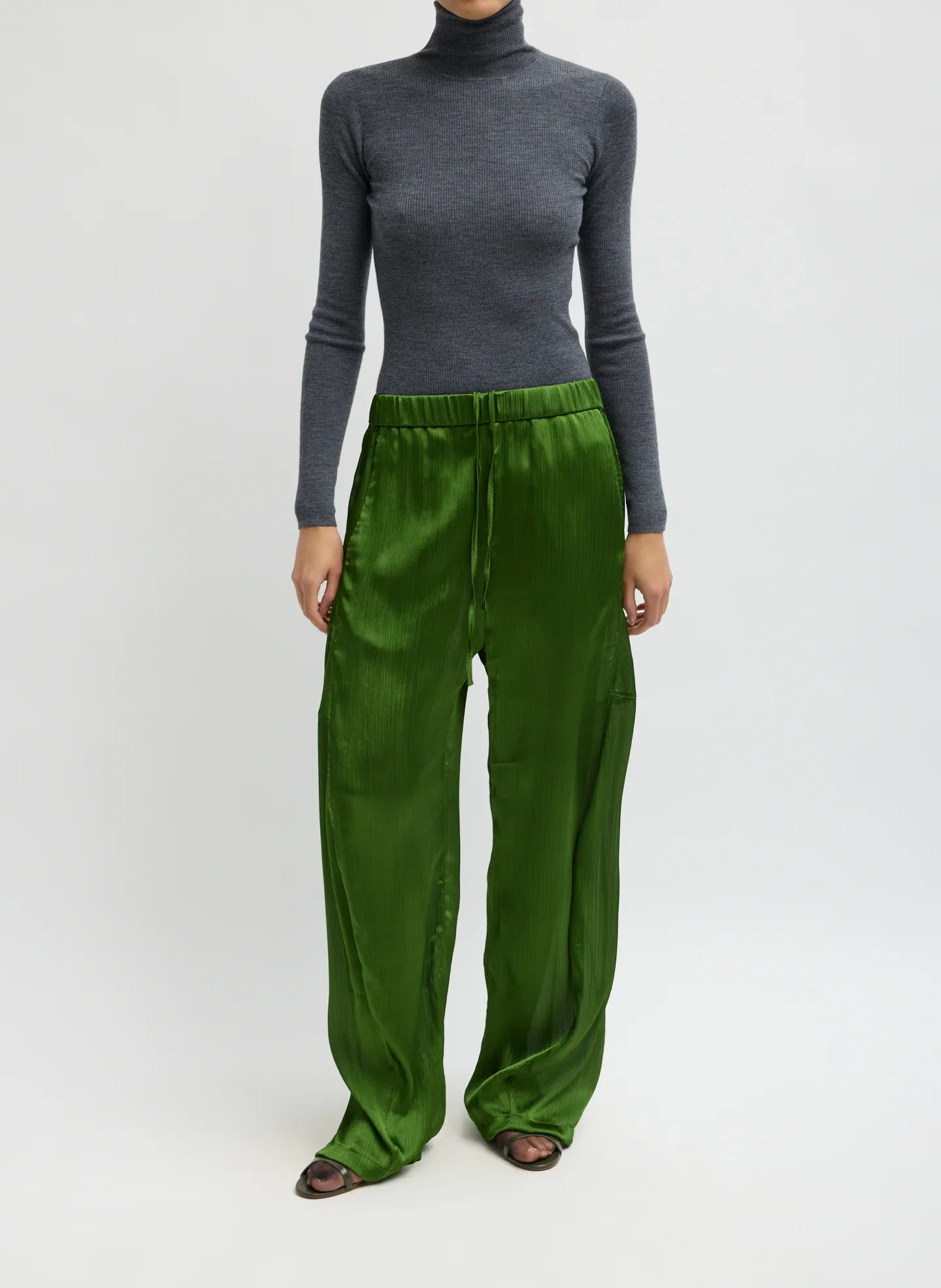 Image of Matte Satin Plisse Winslow Pant