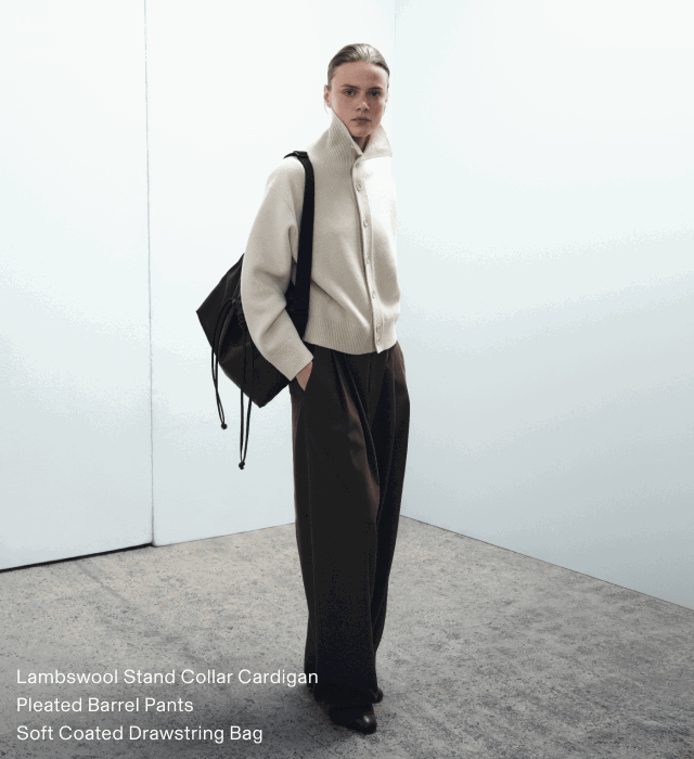 product1lambswool0stand0collar0cardigan0pleated0barrrel0pants0and0soft0coated0drawstring0bag