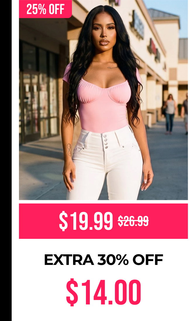 Stretch Short Sleeve Sweetheart Neckline Blouse Pink