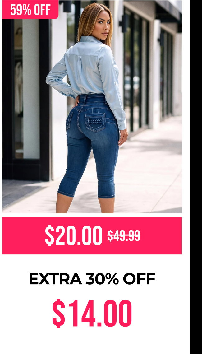 Mx Jeans Butt Lift Super High Waist Stretch Denim Capris Mid Sand Wash