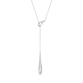 Pendente a Y Swarovski Classica, Taglio Round, Bianco, Argento Sterling