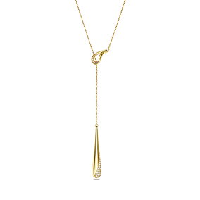 Pendente a Y Swarovski Classica, Taglio Round, Bianco, Argento Sterling, Finitura oro 18K