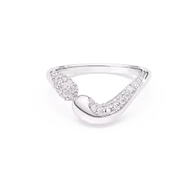 Anello aperto Swarovski Classica, Taglio Round, Bianco, Argento Sterling