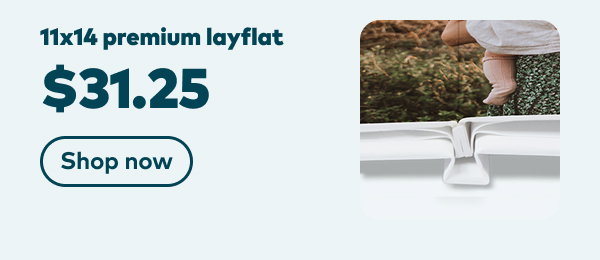 11x14 premium layflat $31.25. Shop now.
