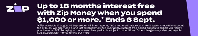 Zip up to 18 months interest free with zip money. Offer available 17.03.26-6.04.26