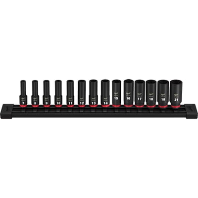 Milwaukee SHOCKWAVE 3/8in.-Drive 6-Point Socket Set, 14-Pc., Model# 49-66-7008