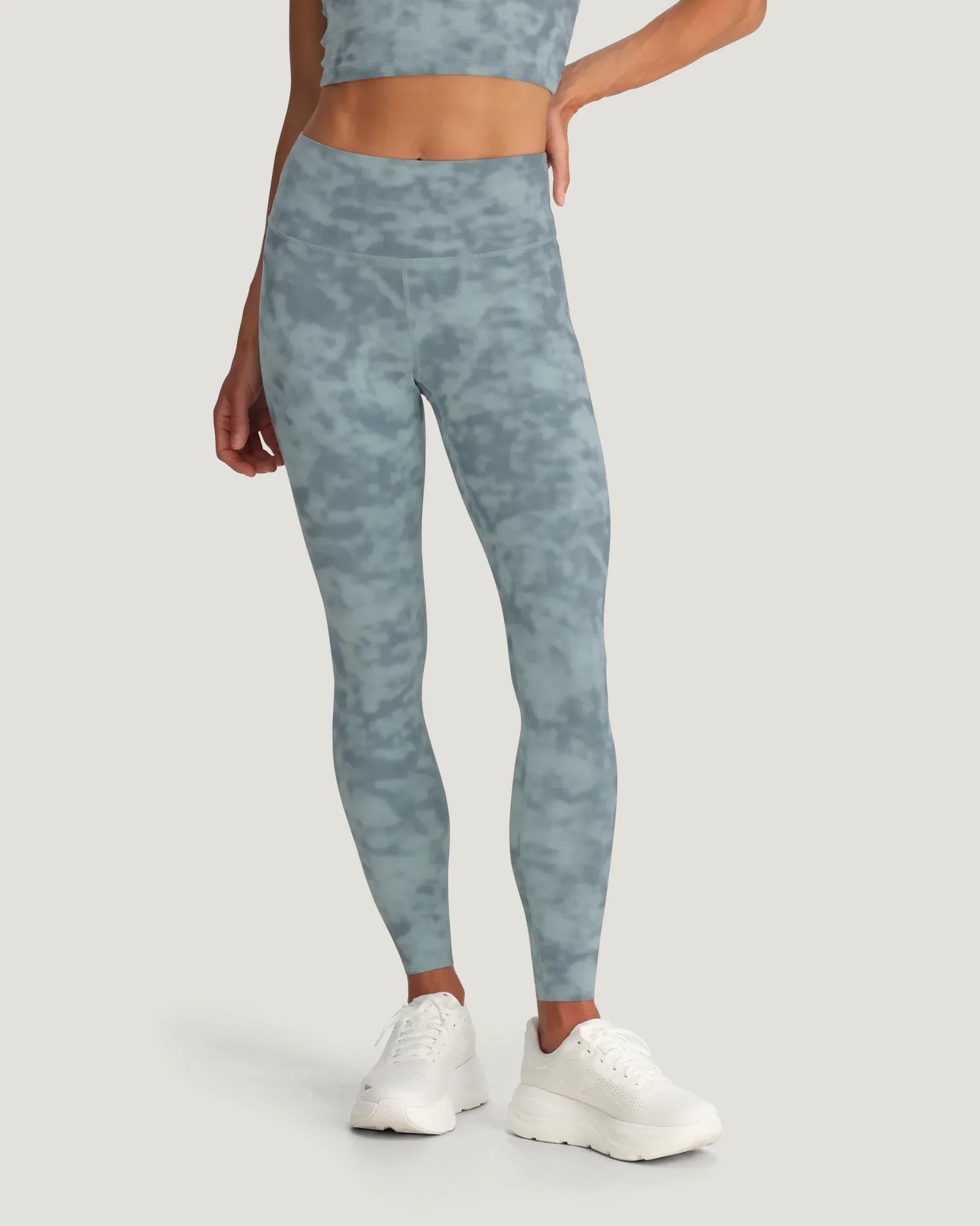 Image of Women's All Day Pocket Legging - Surf Washed Print Ocean Mist