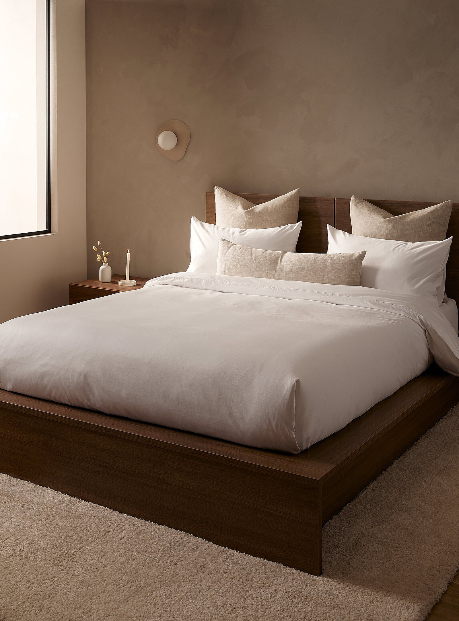 Solid Egyptian cotton duvet cover set<br>600-thread-count