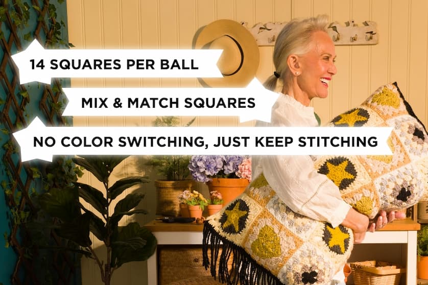 14 Squares Per Ball | Mix & Match Squares | No Color Switching, Just Keep Stitching