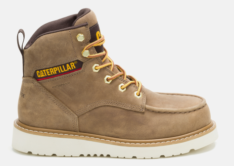 CAT Footwear - Women's Reclaimer Wedge Waterproof Steel Toe Work Boot - Sand colorway.