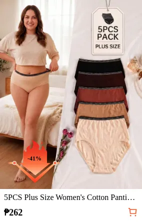 5PCS Plus Size Women s Cotton...