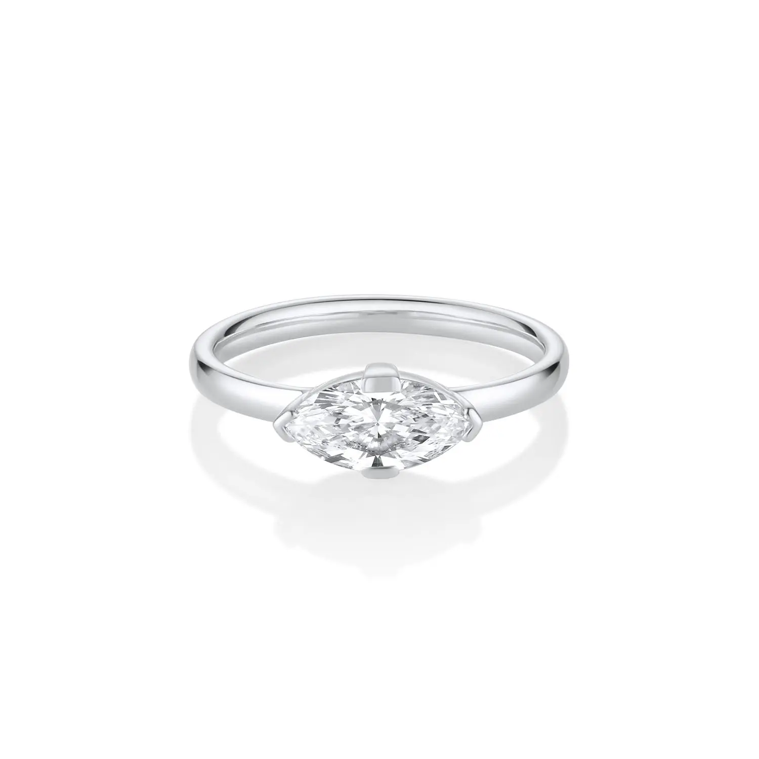 Image of 0.90ct Lab-Created Diamond Marquise Noelle Ring