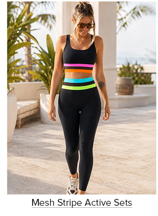 ColorSoft™ Colorblock Mesh Stripe Active Sets