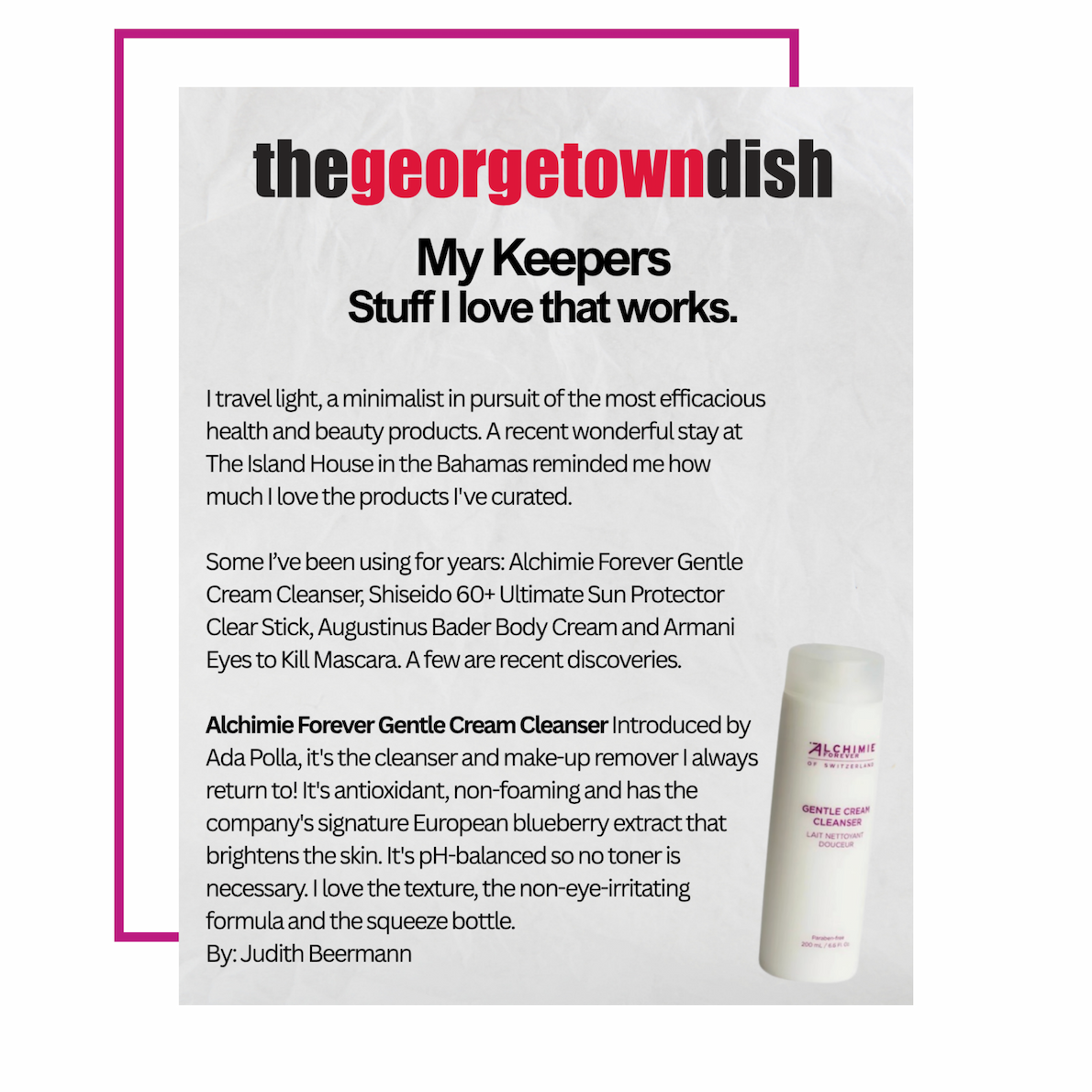 An image of our feature in The Georgetown Dish.