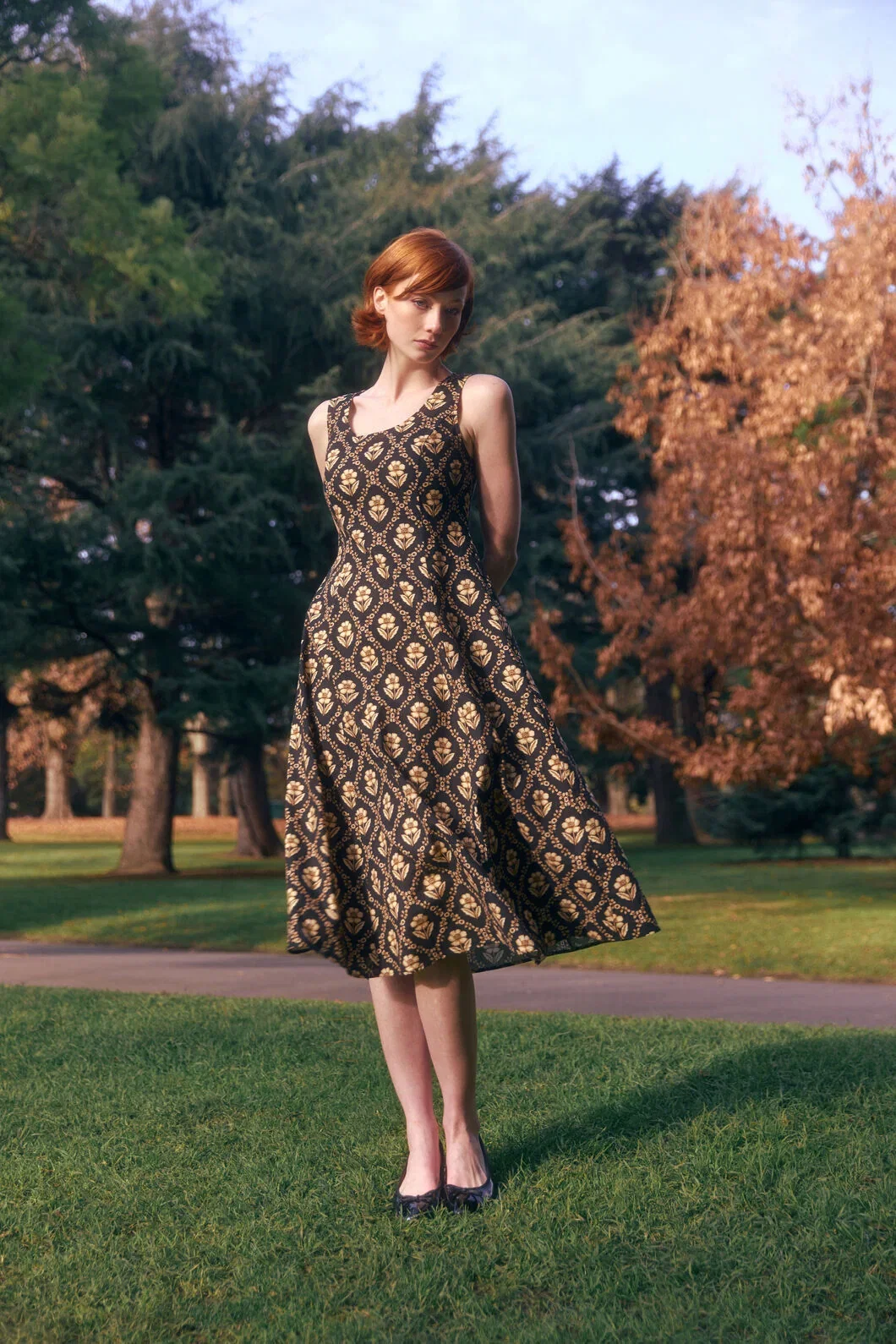 Luxe Fleur Geo Midi Dress
