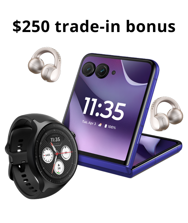 motorola razr ultra - 2026 - $250 trade-in bonus- FREE moto buds loop & moto watch ($399.98 value)