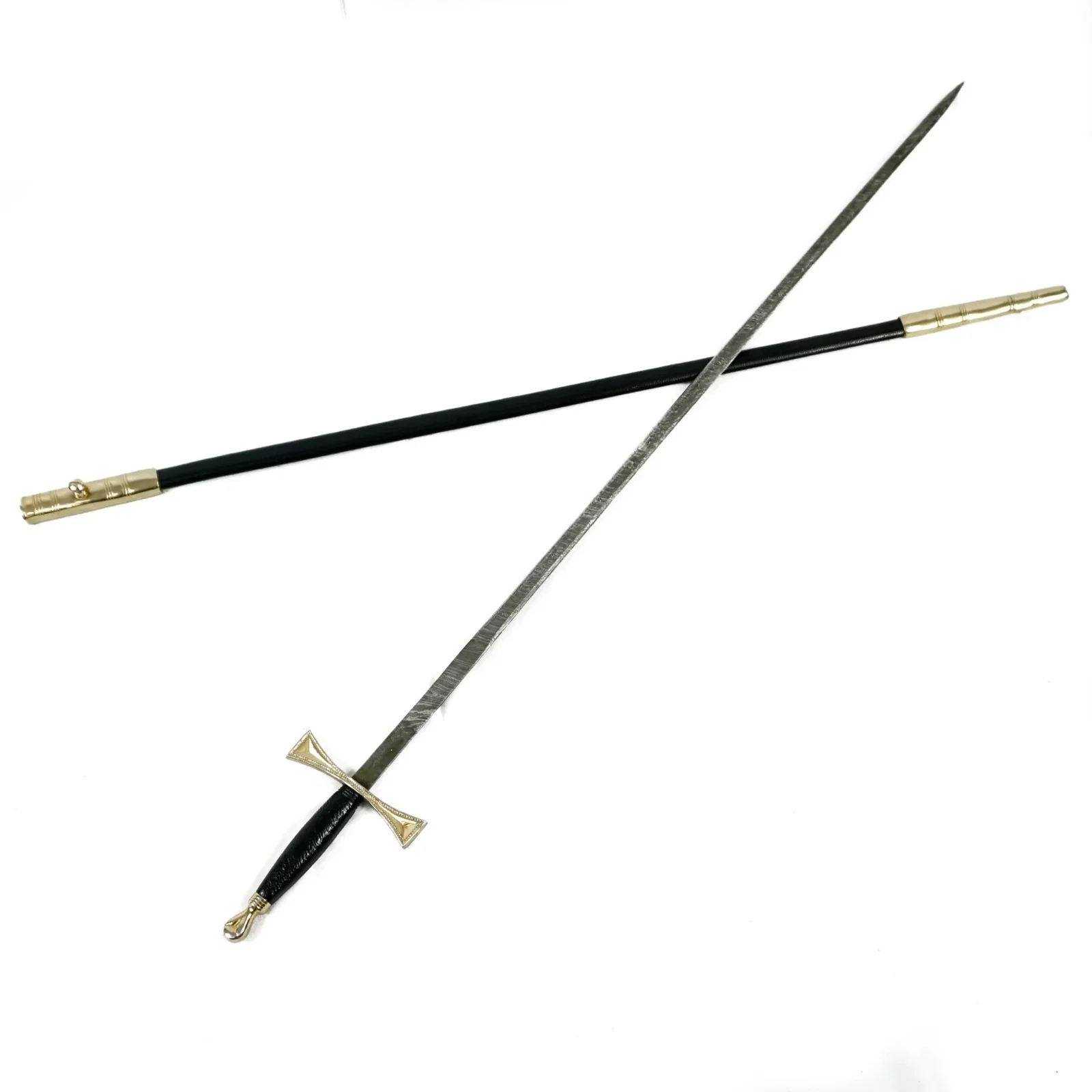 Image of Rapier Sword- Handmade High Carbon Damascus Steel Fencing Sword-30"