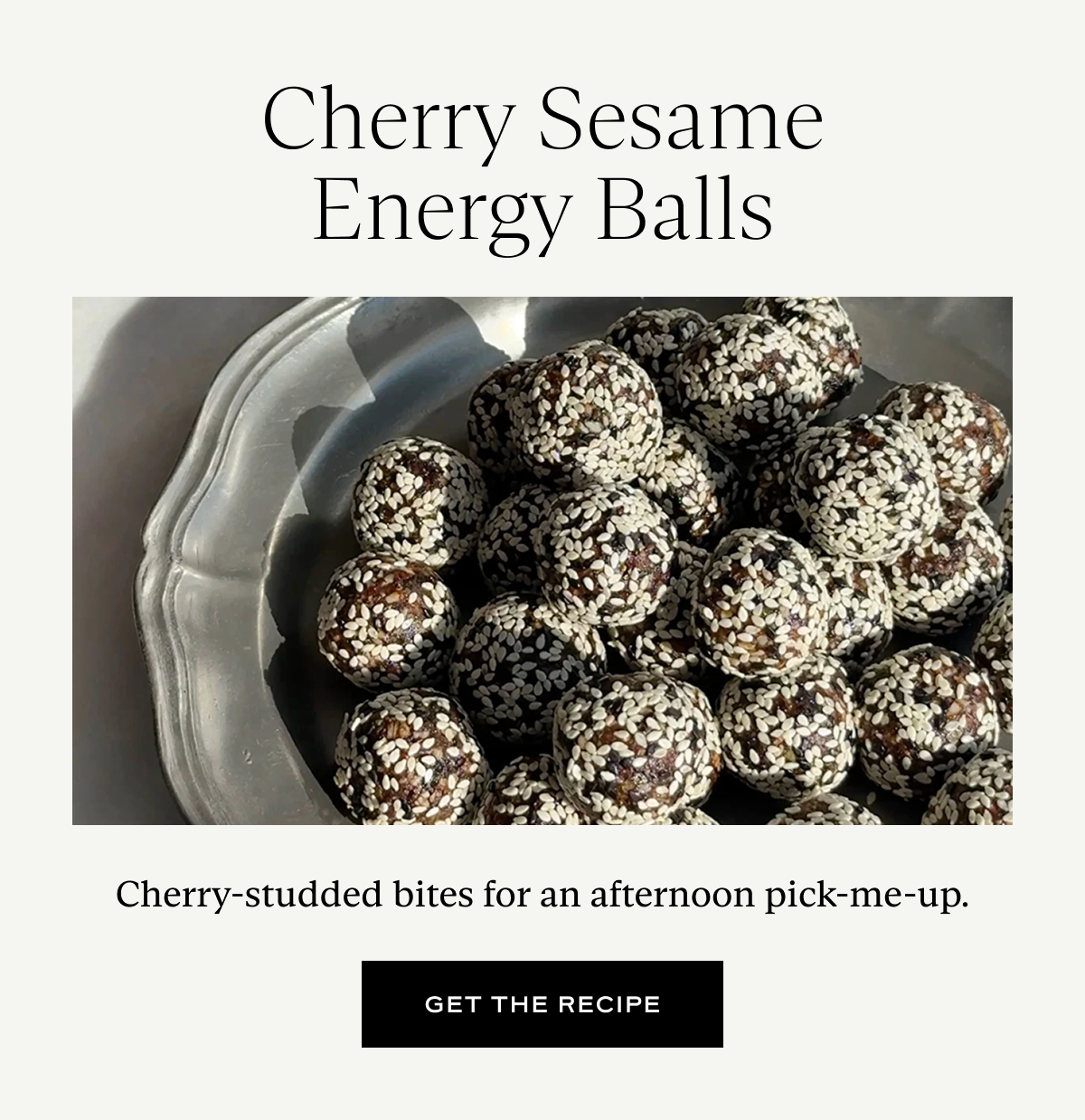 Cherry Sesame Energy Balls: Cherry-studded bites for an afternoon pick-me-up.