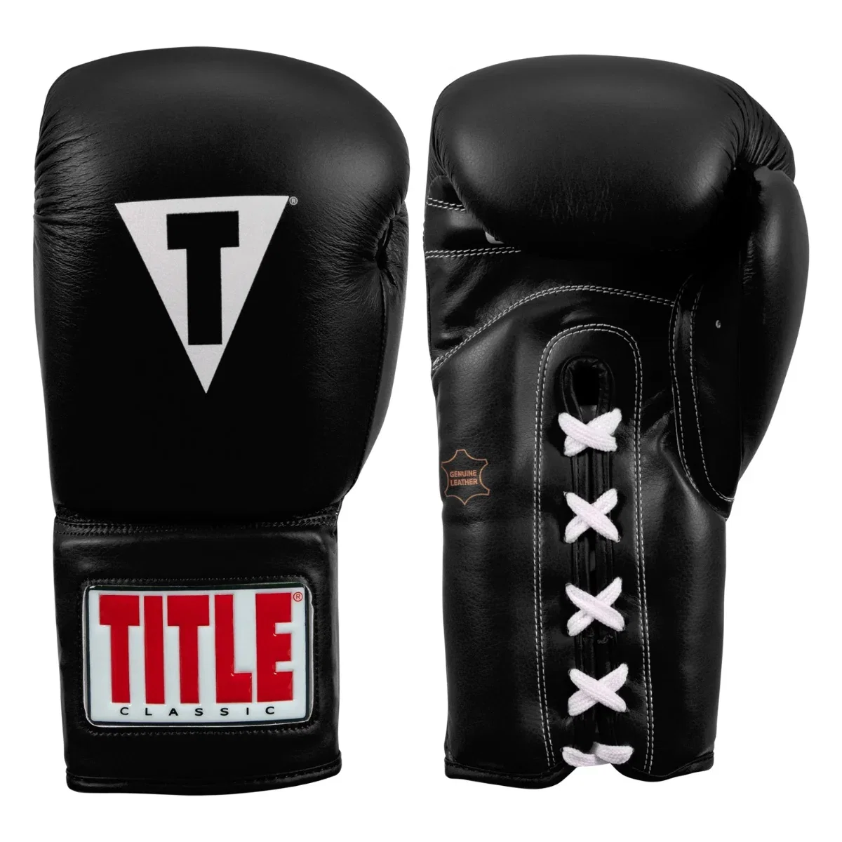 Image of TITLE CLASSIC LEATHER LACE TRAINING BOXING GLOVES 2.0