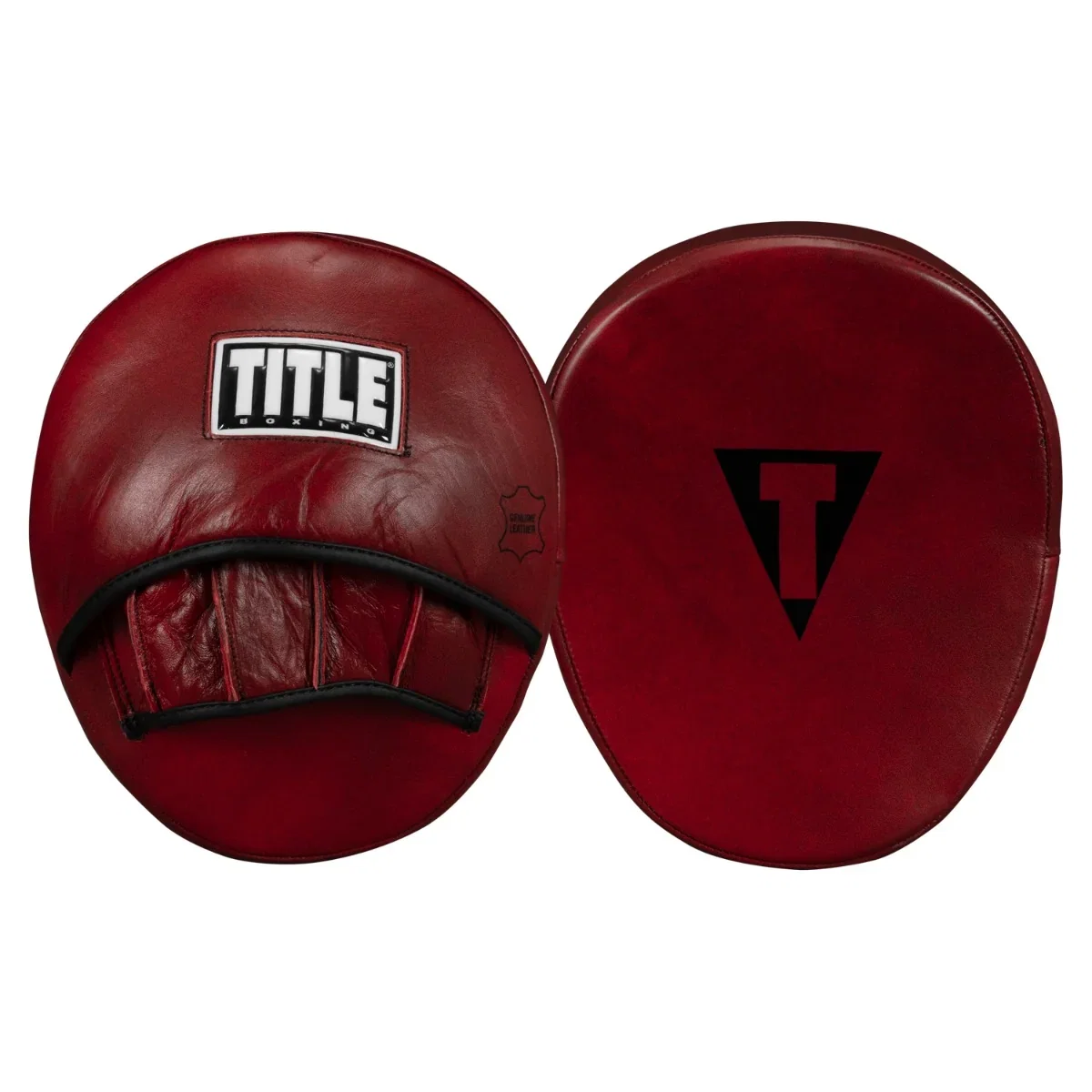 Image of TITLE BOXING BLOOD RED LEATHER PUNCH MITTS