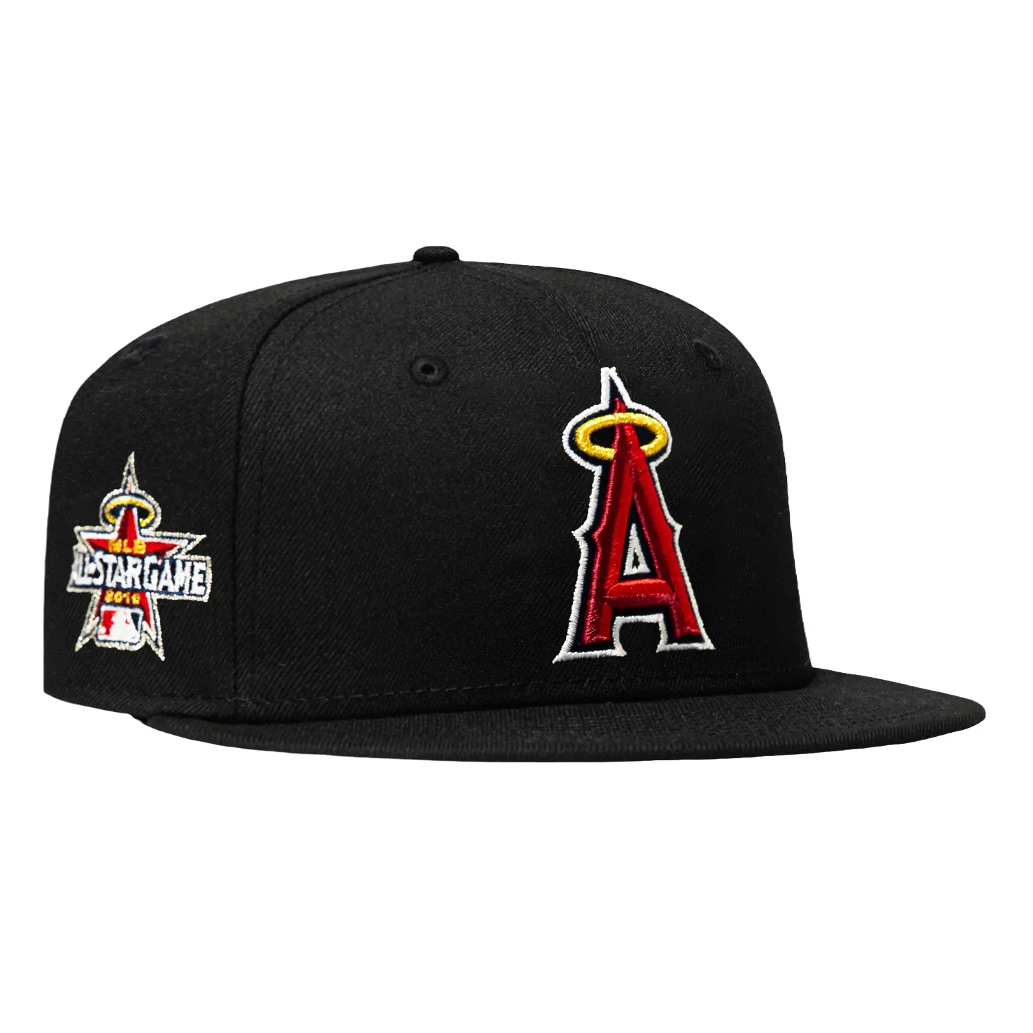 Image of New Era 59Fifty Los Angeles Angels 2010 All Star Game Patch Pink UV Hat - Black