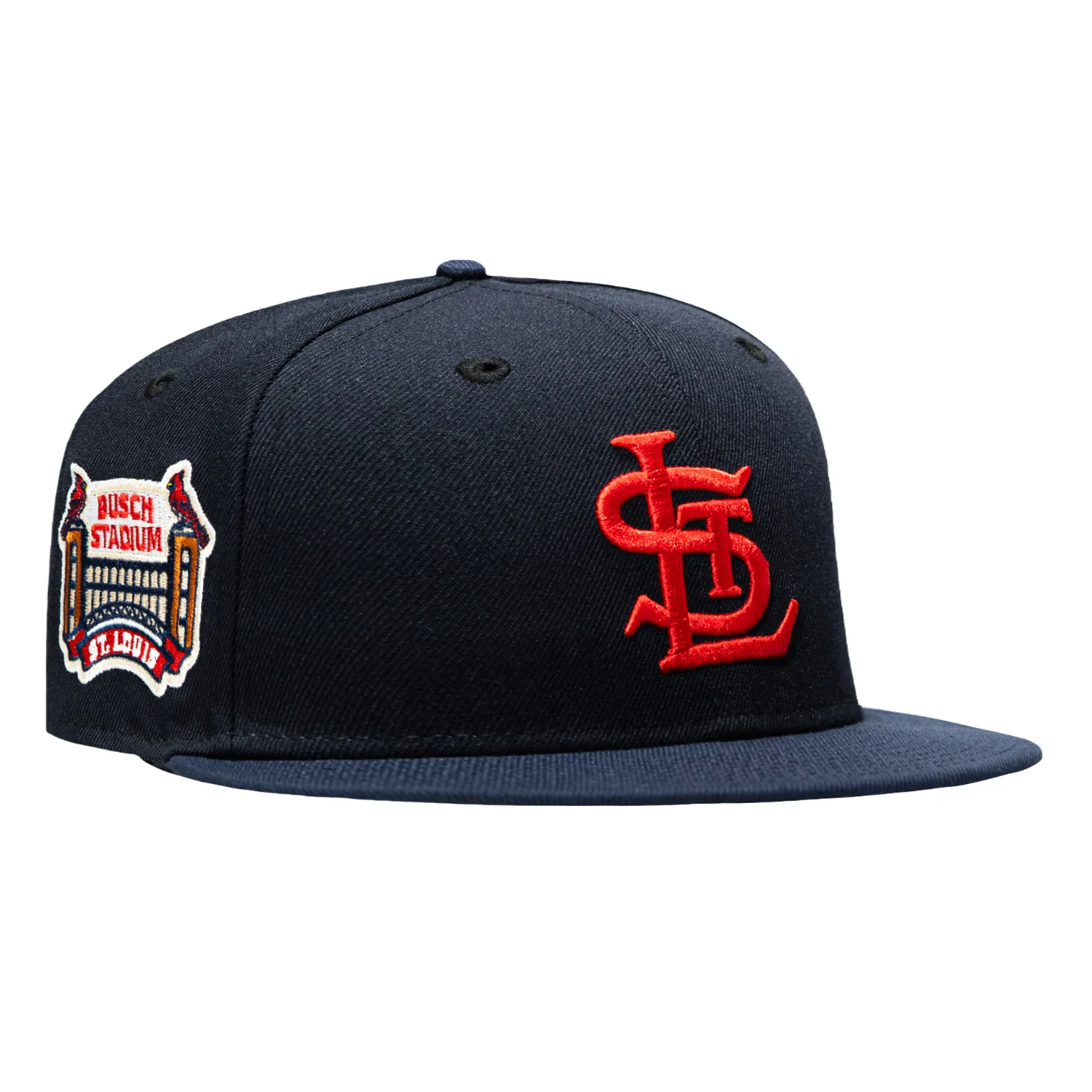Image of New Era 59Fifty St Louis Cardinals Busch Stadium Patch Hat - Navy, Navy