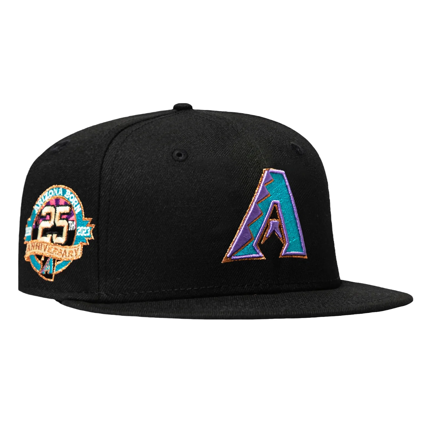 Image of New Era 59Fifty Arizona Diamondbacks 25th Anniversary Patch A Pink UV Hat - Black