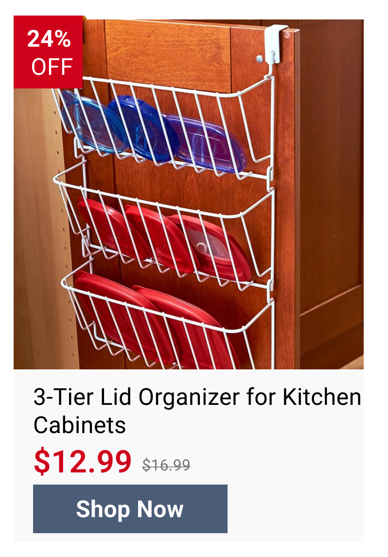 3-Tier Lid Organizer for Kitchen Cabinets