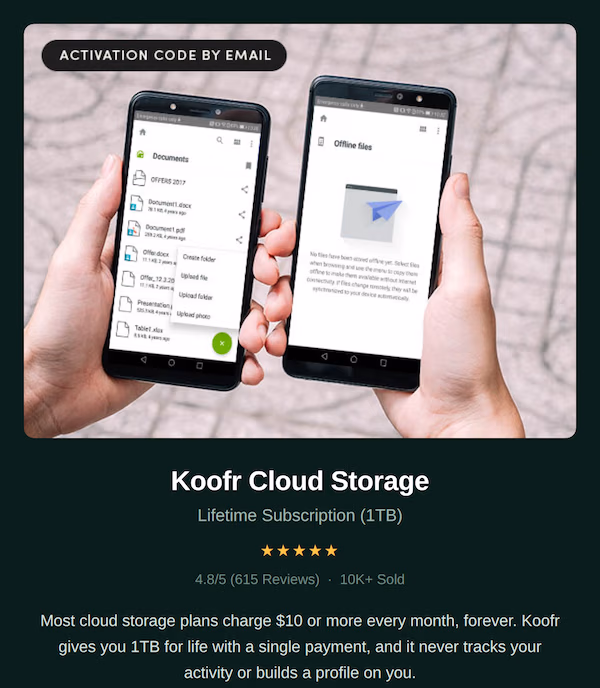 Koofr Cloud Storage: Lifetime Subscription (1TB)