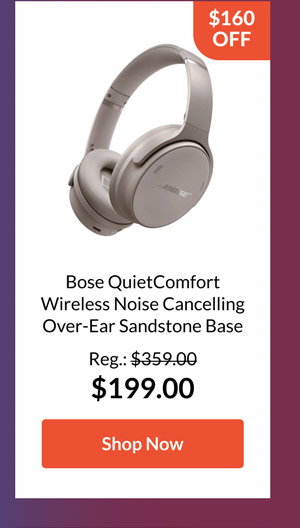 Bose QuietComfort Wireless Noise Cancelling Over-Ear Sandstone Base