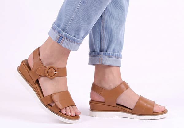 Orizonte Daisysoft Womens Comfortable European Leather Wedge Sandals