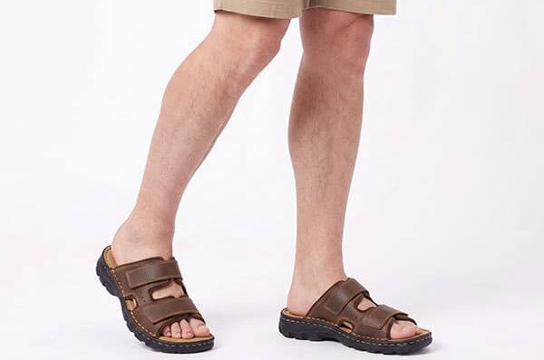 Mironneli Relax Slides Mens Leather Comfortable Slide Sandals