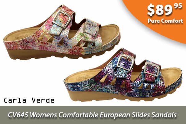 Carla Verde CV645 Womens Comfortable European Slides Sandals
