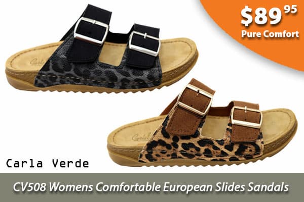 Carla Verde CV508 Womens Comfortable European Slides Sandals