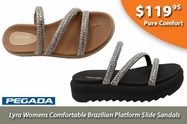 Pegada Lyra Womens Comfortable Brazilian Platform Slide Sandals