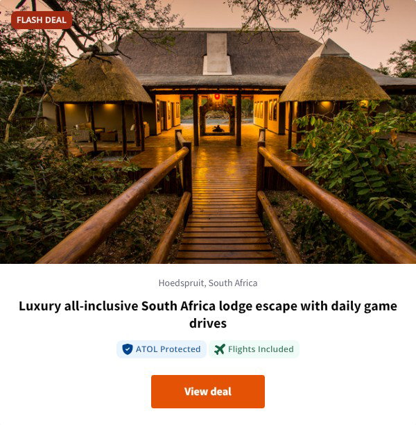 Luxury all-inclusive South Africa lodge escape with daily game drives