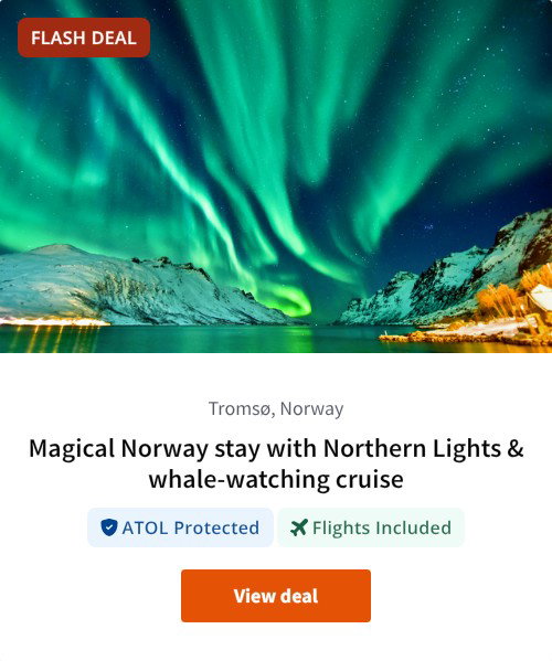Magical Norway stay with Northern Lights &amp; whale-watching cruise