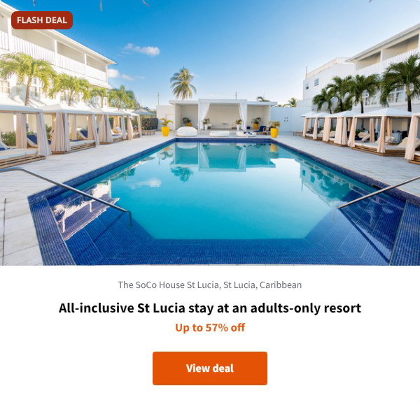 All-inclusive St Lucia stay at an adults-only resort