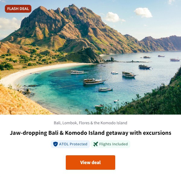 Jaw-dropping Bali & Komodo Island getaway with excursions
