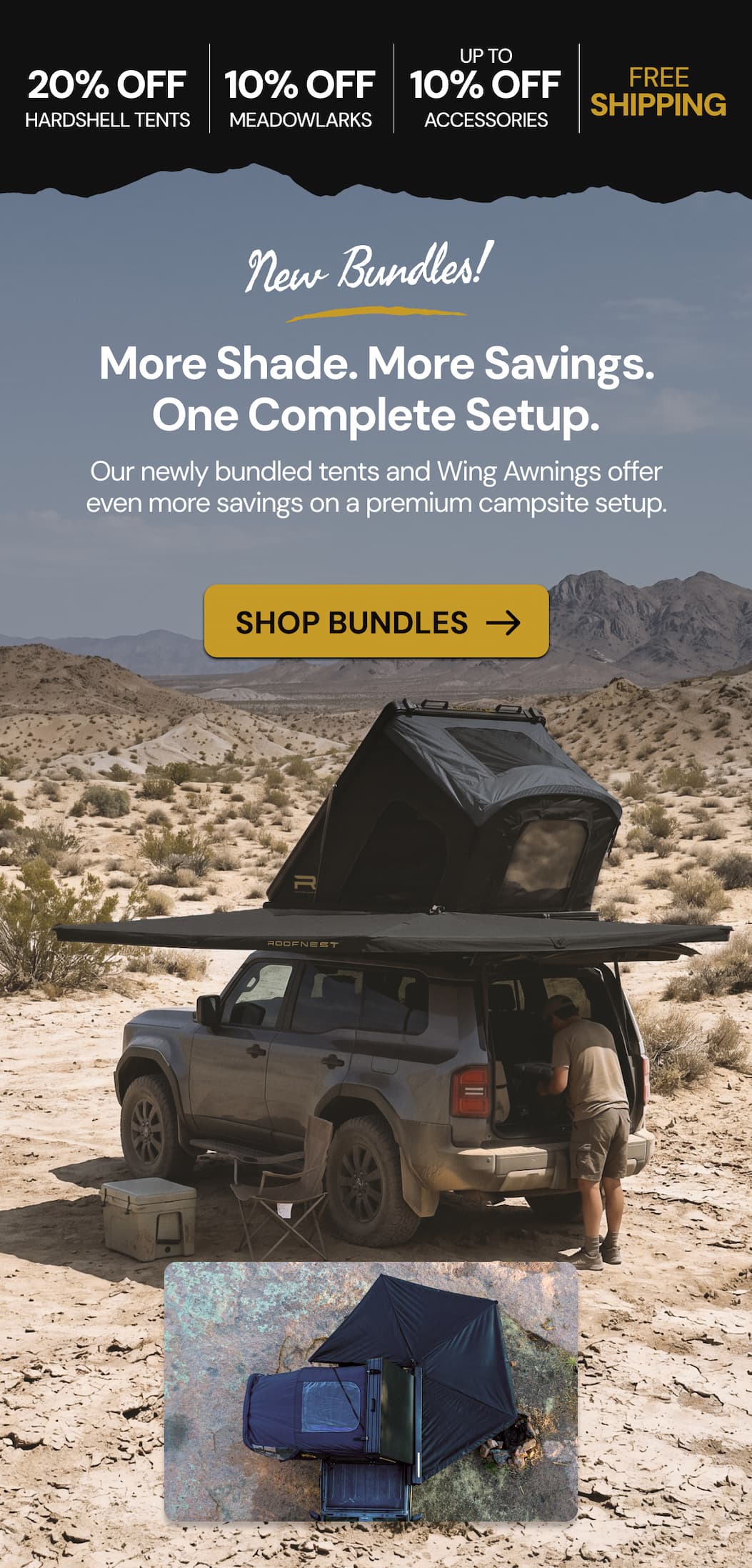 New Bundles! Get a tent paired with a new wing awning