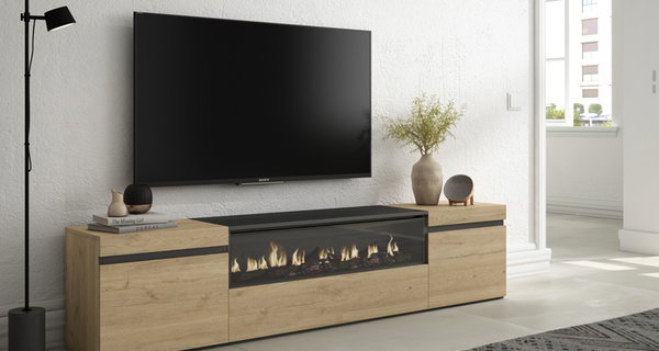 Mueble TV avec cheminée électrique ou espace de rangement